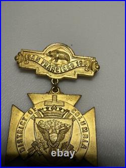 1904 Knights Templar San Francisco California Freemason Bear Pin Pinback Button