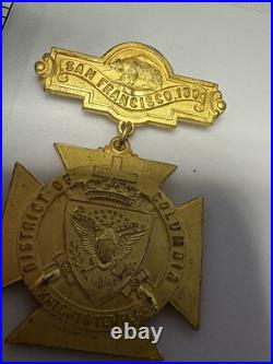 1904 Knights Templar San Francisco California Freemason Bear Pin Pinback Button