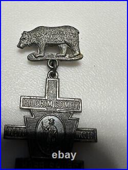 1904 Knights Templar San Francisco California Harrisburg #11 PA Bear Pin Pinback