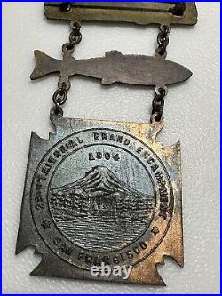 1904 Knights Templar San Francisco California Washington Fish Pin Pinback