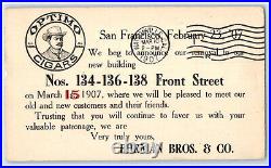 1907 Optimo Cigars Removal to New Building San Francisco California CA Postcard