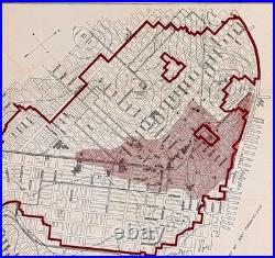 1907 SAN FRANCISCO Burned District Map ORIGINAL Earthquake RARE Historical