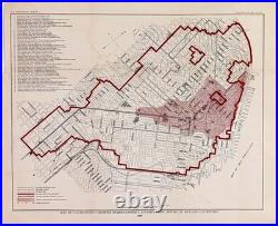 1907 SAN FRANCISCO Burned District Map ORIGINAL Earthquake RARE Historical