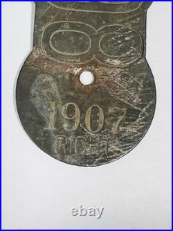 1907 San Francisco S. F. Vehicle License Tag #5798 RIGHT Rare Early CA Auto Tag