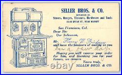 1910 Seller Bros. & Co. Mr. Friedman Calling San Francisco CA Postcard