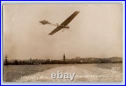 1911 Lantham Flying Over The Bay Antoinette San Francisco CA RPPC Photo Postcard
