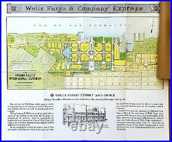 1913 San Francisco Map Wells Fargo Company Express Panama Pacific Exposition