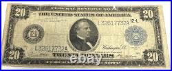 1914 $20 Federal Reserve San Francisco California Blue Seal Banknote US#? 1011A