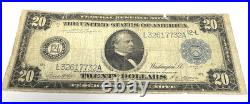 1914 $20 Federal Reserve San Francisco California Blue Seal Banknote US#? 1011A