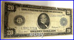 1914 $20 Federal Reserve San Francisco California Blue Seal Banknote US#? 1011A