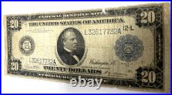 1914 $20 Federal Reserve San Francisco California Blue Seal Banknote US#? 1011A