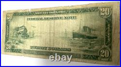 1914 $20 Federal Reserve San Francisco California Blue Seal Banknote US#? 1011A