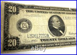 1914 $20 Federal Reserve San Francisco California Blue Seal Banknote US#? 1011A