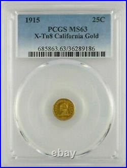 1915 California Minerva Gold 1, Hart Coins of the West / MS63 PCGS Plate Coin R7