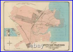 1916 Large Punnett'Map of South San Francisco, San Mateo County, California