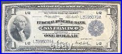 1918 One Dollar National Currency Note $1 Bill San Francisco California #59179