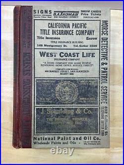 1924 Polk's Crocker-Langley San Francisco California City Directory Vtg Antique