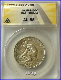 1925S California Commemorative AU58 ANACS Original Coin Nice Lustre looks UNC