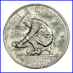 1925-S 50C California Jubilee Commemorative Silver Half Dollar BU #