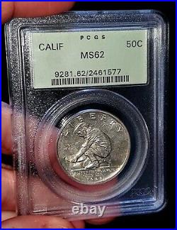 1925-S CALIFORNIA Commemorative Half Dollar (Silver) / PCGS MS-62 Green Label