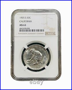 1925 S CALIFORNIA SILVER 50c Half Dollar NGC MS63 63 UNC MS BU SAN FRANCISCO