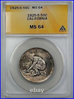 1925-S California Commemorative Silver Half Dollar ANACS MS 64 Toned