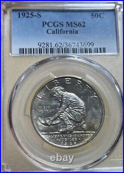 1925-S PCGS MS62 California Silver Commemorative Half Dollar