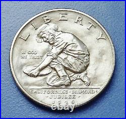 1925-s U. S. California Commemorative Silver Half Dollar Almost Uncirculated