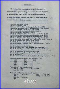 1926 SAN Francisco California History Of Telephone Rates Booklet