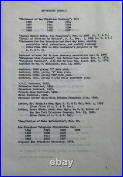1926 SAN Francisco California History Of Telephone Rates Booklet