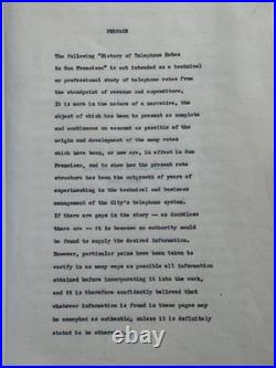 1926 SAN Francisco California History Of Telephone Rates Booklet