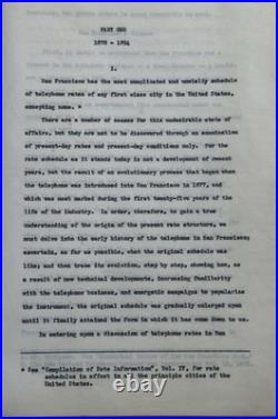 1926 SAN Francisco California History Of Telephone Rates Booklet