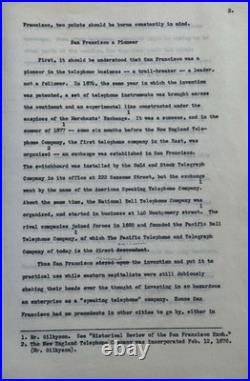 1926 SAN Francisco California History Of Telephone Rates Booklet