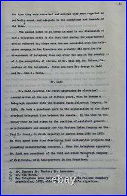 1926 SAN Francisco California History Of Telephone Rates Booklet