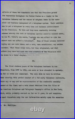 1926 SAN Francisco California History Of Telephone Rates Booklet