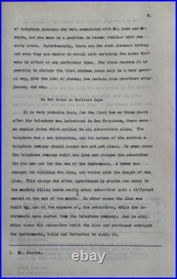 1926 SAN Francisco California History Of Telephone Rates Booklet