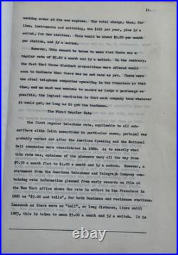 1926 SAN Francisco California History Of Telephone Rates Booklet
