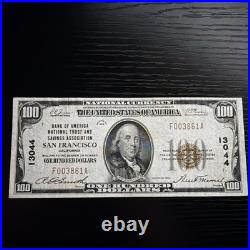 1929 $100 Bank America San Francisco California National Currency CH# 13044