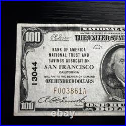 1929 $100 Bank America San Francisco California National Currency CH# 13044
