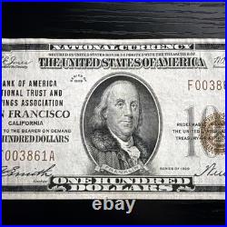 1929 $100 Bank America San Francisco California National Currency CH# 13044