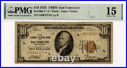 1929 $10 San Francisco, California FRBN Star Note Fr. #1860-L PMG Choice F 15