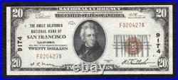 1929 $20 Anglo California Nb Of San Francisco, Ca National Currency Ch. #9174