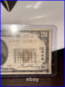 1929 $20 National Banknote Bank of America San Francisco California