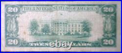 1929 $20 San Francisco CALIFORNIA F National Bank Note Currency Nice Fine NR