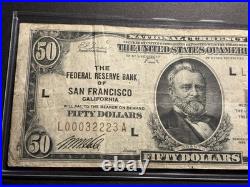 1929 Federal Reserve Bank San Francisco California Circulated