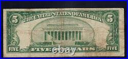 1929 San Francisco California $5 National Banknote Charter 9655 Circulated