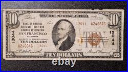 1929 Ten Dollar Bill $10 National Currency San Francisco California #98873