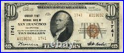 1929 Ty. 2 Crocker First NB of San Francisco, California $10 NBN Ch#1741 (59448)