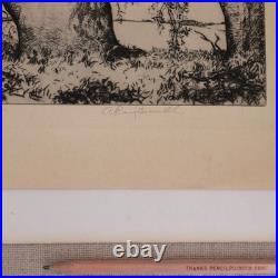 1930s Alfred Ray Burrell Etching Oak Tree San Francisco California Impressionist