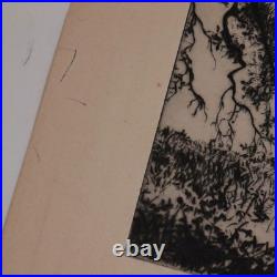 1930s Alfred Ray Burrell Etching Oak Tree San Francisco California Impressionist